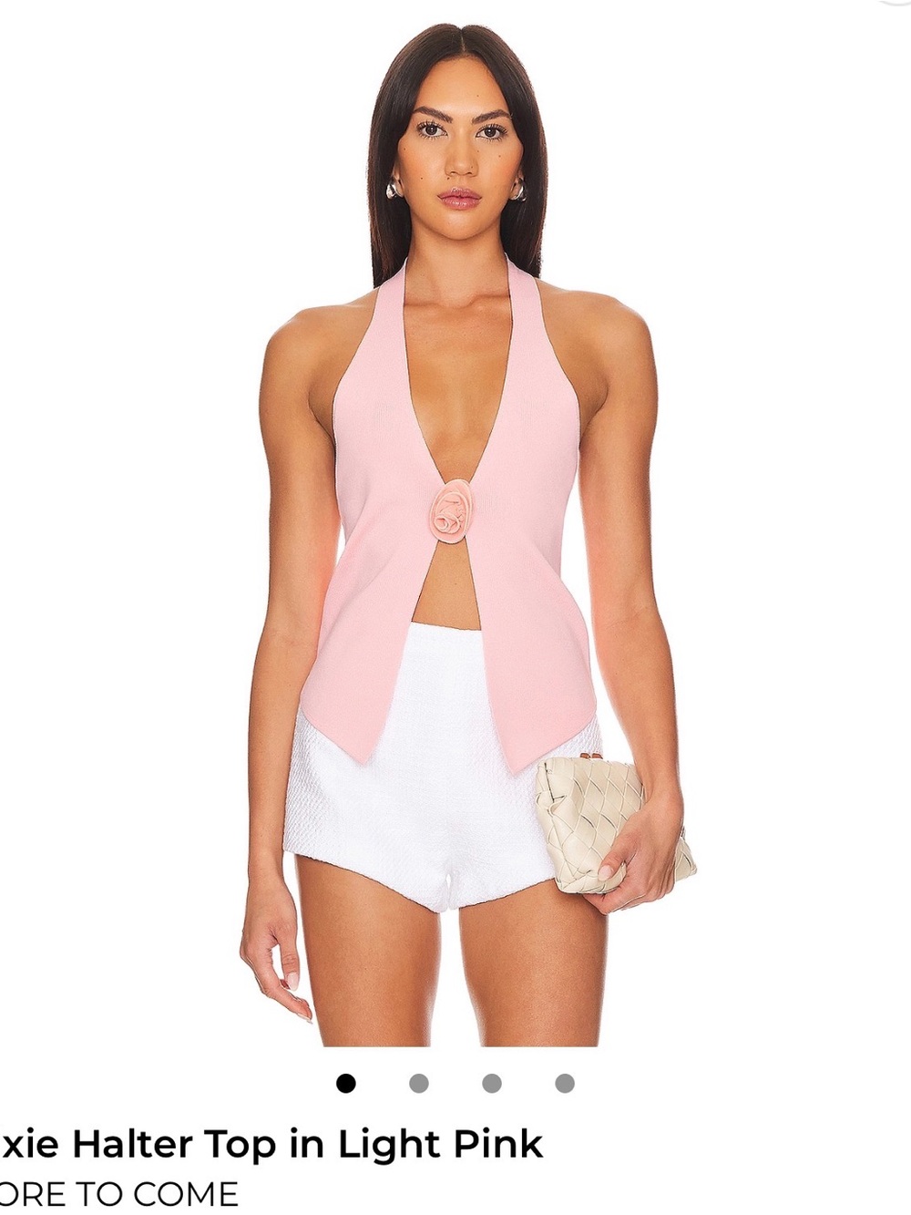 Light Pink Halter Top with Rosette Front